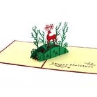 Laser Cut 3D Christmas Tree Card Stereoscopic Paper Material CMYK Color ODM OEM