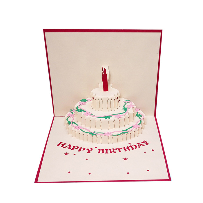 CMYK Color 3D Pop Up Greeting Card for Birthday 148×210mm Size