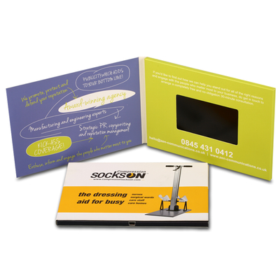 บัตรธุรกิจวีดีโอ LCD สําหรับการส่งเสริมธุรกิจ ความจําสูงและปุ่มควบคุมหลายปุ่ม ROHS CE FCC รับรอง