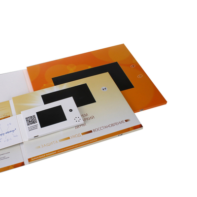 ปกอ่อน LCD Video Brochure การ์ด ดิจิตอล Gold Blocking หน่วยความจำ 512MB OEM