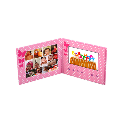 เครื่องเล่นสื่อ LCD ขนาด 7 นิ้ว แบรนด์วิดีโอโบรชัวร์ การ์ดเชิญสำหรับการตลาดธุรกิจ โฆษณา