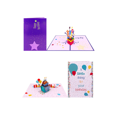 การพิมพ์ออฟเซต 3D Pop Up การ์ดวันเกิด, การ์ดครบรอบ 3 มิติ 148 × 210 มม. Size
