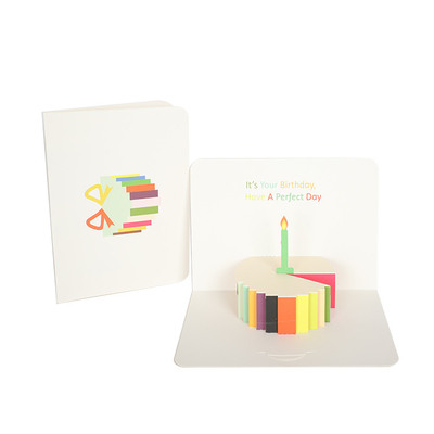 CMYK การ์ดอวยพรวันเกิด 3D, Laser Cut Pop Up Cards ใบรับรอง OEM FCC